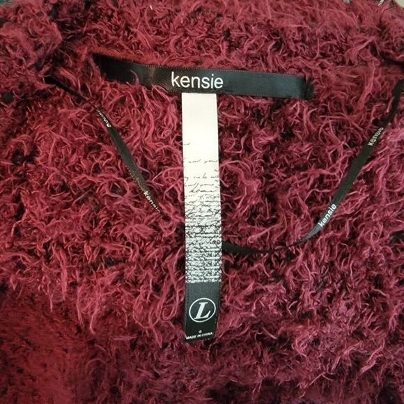 Kensie wine open front eyelash cardigan large - Picture 9 of 9